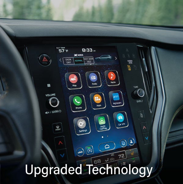 An 8-inch available touchscreen with the words “Ugraded Technology“. | Valley Subaru of Longmont in Longmont CO