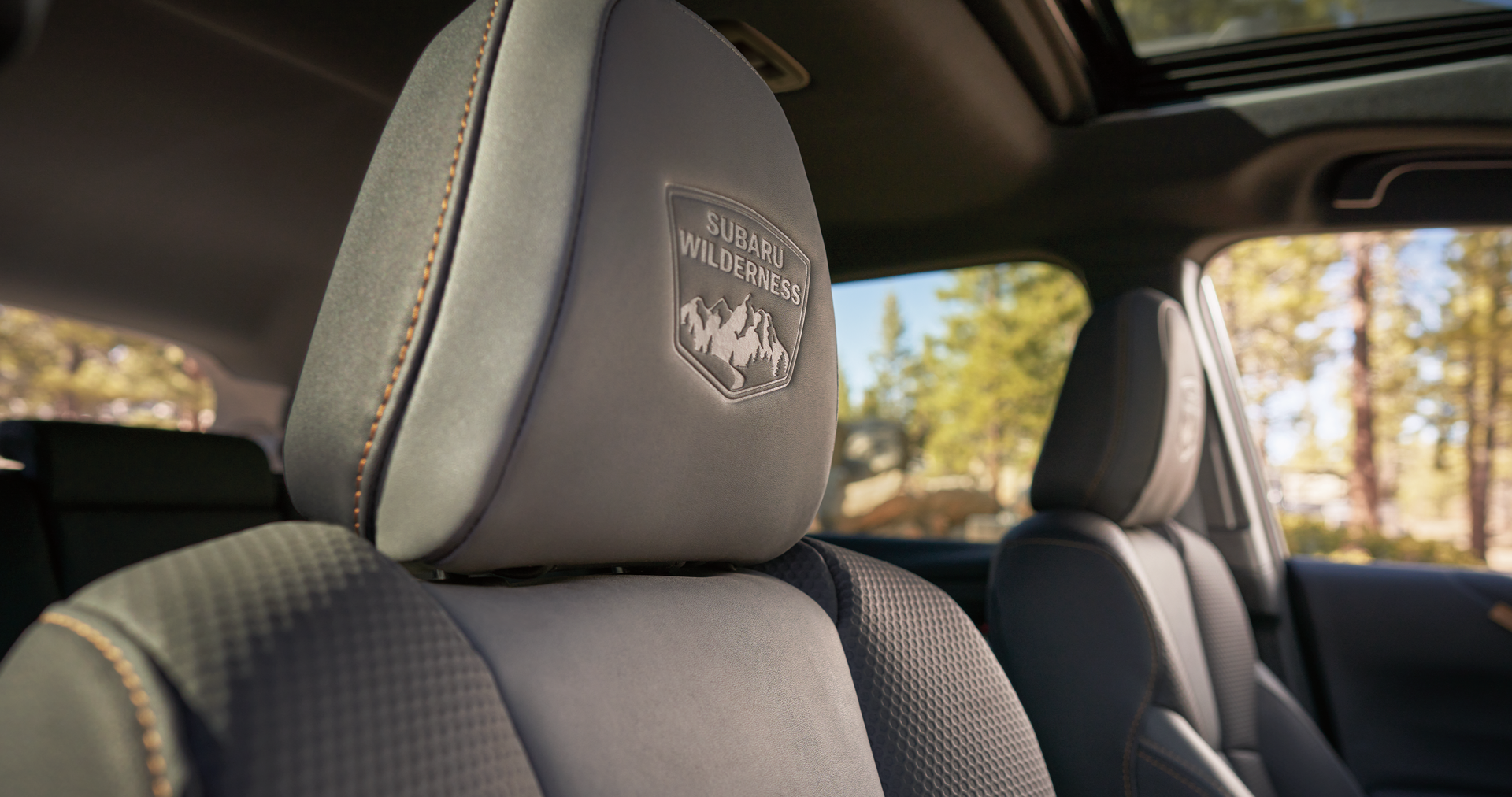 A close-up of the StarTex® water-repellent upholstery on the 2023 Outback Wilderness. | Valley Subaru of Longmont in Longmont CO