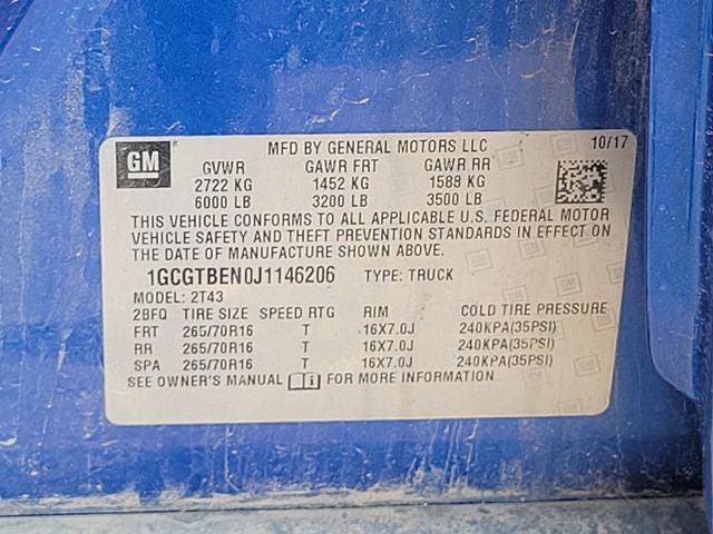 2018 Chevrolet Colorado Work Truck