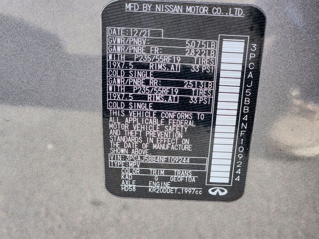 2022 INFINITI QX50 LUXE AWD