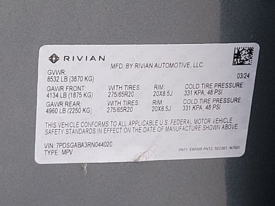 2024 Rivian R1S Adventure