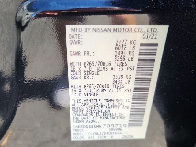 2021 Nissan Frontier SV