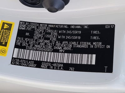 2017 Toyota Highlander Limited Platinum