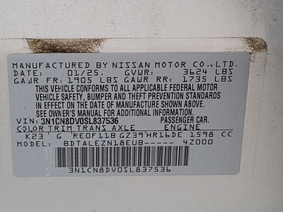 2025 Nissan Versa 1.6 S