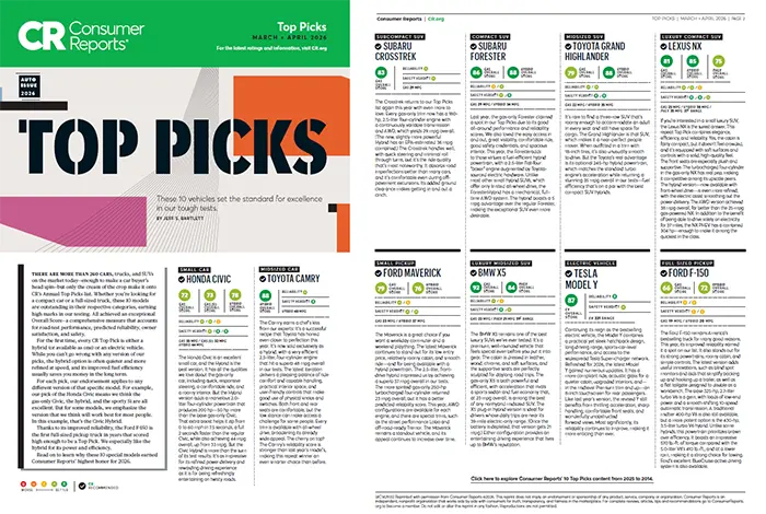 Consumer Reports Top Picks | Valley Subaru of Longmont in Longmont CO